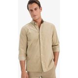 DeFacto Regular Fit %100 Pamuk Kadife Gömlek E9024AX25WN - Dropsuz - Haki