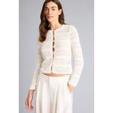 DeFacto Regular Fit Ajurlu Hırka Ekru, S, H1272AX26SM, Ekru-ER105, Kadın