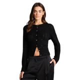 DeFacto Regular Fit Ajurlu Hırka Siyah, M, H3795AX26SP, Siyah-BK27, Kadın