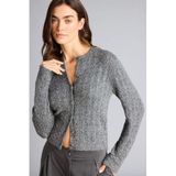 DeFacto Regular Fit Ajurlu Hırka, XL, H3795AX26SP, Gri, Kadın