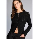 Defacto Regular Fit Ajurlu Hırka, Xl, H3795AX26SP, Siyah-BK27, Kadın