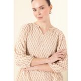DeFacto Regular Fit Apaş Yaka Simli Kumaş Uzun Kollu Bluz E1626AX25SP