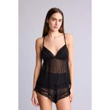DeFacto Regular Fit Askılı Şifon Pijama Takımı, L, H8347AX26SM, Siyah, kadın