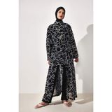 DeFacto Regular Fit Baskılı 3'lü Burkini Mayo G8874AX26SM - Siyah-BK27