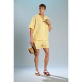 DeFacto Regular Fit Baskılı File Astarlı Deniz Şortu I1887AX26HS - Sarı-YL150 - XL