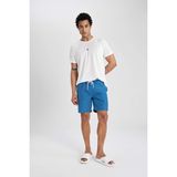 DeFacto Regular Fit Baskılı Kısa Boy Sporcu Deniz Şortu B5991AX24HS - Mavi-BE376