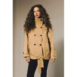 DeFacto Regular Fit Bej Trençkot, M, G0752AX, Bej-BG644, Kadın