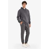 DeFacto Regular Fit Beli Bağcıklı Cepli Paçası Lastikli Şardonlu Basic Düz Jogger Eşofman Altı, XS, E6326AX25AU, Antrasit-AR104, Erkek