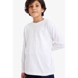DeFacto Regular Fıt Beyaz Erkek Çocuk Uzun Kollu T-shirt K1686A6/WT34