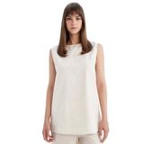 DeFacto Regular Fit Bisiklet Yaka Basic Düz Keten Karışımlı Kolsuz Tunik D2953AX24HS, S