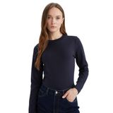 DeFacto Regular Fit Bisiklet Yaka Basic Düz Pamuklu Uzun Kollu Tişört Tunik Lacivert S