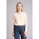 DeFacto Regular Fit Bisiklet Yaka Basic Düz Uzun Kollu Tişört, XXL, G8523AX26SP, Ekru, Kadın