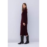Defacto Regular Fit Bisiklet Yaka Basic Düz Uzun Kollu Triko Elbise D7510ax24wnbr171 Bordo