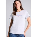 DeFacto Regular Fit Bisiklet Yaka Baskılı Penye Kısa Kollu Tişört, L, H2144AX26SM, Gri, Kadın