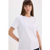 DeFacto Regular Fit Bisiklet Yaka Casual Premium Basic Düz Kısa Kollu Beyaz Tişört A9428ax25sp