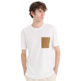 DeFacto Regular Fit Bisiklet Yaka Cepli Kısa Kollu Tişört, M, B6535AX25SM, Beyaz, Erkek
