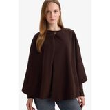 Defacto Regular Fit Bisiklet Yaka Cepli Pelerin Hırka, 2XL, F3686AX25AU, Kahve-BN323, Kadın, XXL