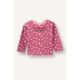 DeFacto Regular Fit Bisiklet Yaka Çiçekli Penye Uzun Kollu Tişört Kız Bebek G9383A526SP - Bordo-BR123 - 5 - 6 Yaş