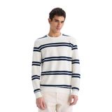 DeFacto Regular Fit Bisiklet Yaka Dokulu Sweatshirt, M, D7595AX25SP, Beyaz-WT32, erkek