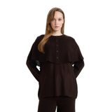 Defacto Regular Fit Bisiklet Yaka Düğme Detaylı Triko Tunik G5062AX25CW, XL, Kahve