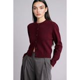 DeFacto Regular Fit Bisiklet Yaka Hırka, L, E3654AX26SP, Bordo-BR470, Kadın