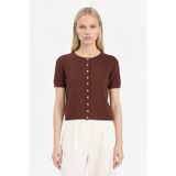 DeFacto Regular Fit Bisiklet Yaka Hırka, L, E5770AX25AU, Kahve-BN495, Kadın