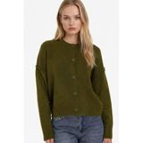 DeFacto Regular Fit Bisiklet Yaka Hırka, L, G5018AX26SP, Haki-KH54, Kadın