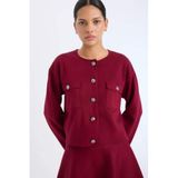 DeFacto Regular Fit Bisiklet Yaka Hırka, M, E5562AX24CW, Bordo-BR467, Kadın