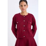 DeFacto Regular Fit Bisiklet Yaka Hırka, S, E5562AX24CW, Bordo-BR467, Kadın