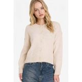 DeFacto Regular Fit Bisiklet Yaka Hırka, S, G5018AX26SP, Ekru-ER105, Kadın