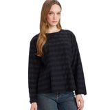 DeFacto Regular Fit Bisiklet Yaka Jakarlı Uzun Kollu Bluz, M, G7560AX26SP, Siyah-BK81, Kadın