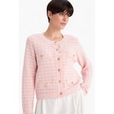 Defacto Regular Fit Bisiklet Yaka Kareli Triko Hırka G0806ax25wnpn478 Pembe-pn478