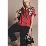DeFacto Regular Fit Bisiklet Yaka Kısa Kollu Bluz, 2XL, H0240AX26SP, Kırmızı-RD256, Kadın
