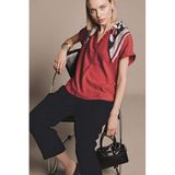 DeFacto Regular Fit Bisiklet Yaka Kısa Kollu Bluz, S, H0240AX26SP, Kırmızı-RD256, Kadın