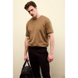 DeFacto Regular Fit Bisiklet Yaka Kısa Kollu Tişört, S, F9859AX26SP, Haki-KH411, Erkek