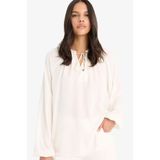 DeFacto Regular Fit Bisiklet Yaka Krinkıl Kumaş Uzun Kollu Bluz, 2XL, E9429AX25SMER85-1013002, Ekru, Kadın