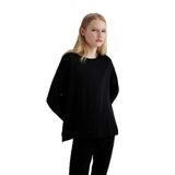 DeFacto Regular Fit Bisiklet Yaka Pijama Üstü, M, C3556AX24SP, Siyah-BK81, kadın