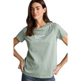 DeFacto Regular Fit Bisiklet Yaka Slogan Desenli Penye Kısa Kollu Tişört, XS, H1383AX26SM, Haki-KH434, Kadın