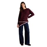 DeFacto Regular Fit Bisiklet Yaka Triko Hırka Bordo, S, H6402AX26SP, Bordo-BR350, Kadın