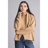 DeFacto Regular Fit Bisiklet Yaka Triko Hırka, L, H2476AX26SP, Bej-BG250, Kadın