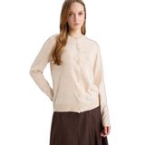 DeFacto Regular Fit Bisiklet Yaka Triko Hırka, M, G7634AX26SP, Bej-BG300, Kadın