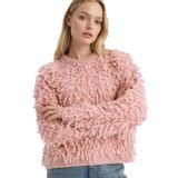 DeFacto Regular Fit Bisiklet Yaka Triko Kazak, M, G8228AX25WN, Pembe-PN40, Kadın