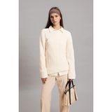 Defacto Regular Fit Bisiklet Yaka Triko Kazak Tunik, 2XL, B6325AX24SP, Ekru-ER109, Kadın, XXL