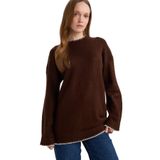 DeFacto Regular Fit Bisiklet Yaka Triko Kazak Tunik, S, G6342AX25WN, Kahve-BN142, Kadın