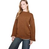 DeFacto Regular Fit Bisiklet Yaka Triko Kazak Tunik, XL, G6342AX25WN, Kahve-BN467, Kadın