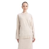 DeFacto Regular Fit Bisiklet Yaka Tunik Bej M