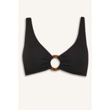 DeFacto Regular Fit Bürümcük Bikini Üstü Fall in Love, XS, B6903AX25SM, Siyah, Kadın