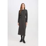 DeFacto Regular Fit Bürümcük Midi Elbise, S, D5024AX24AU, Gri-GR164, Kadın