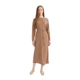 DeFacto Regular Fit Bürümcük Midi Elbise, S, D5024AX24AU, Kahve-BN540, Kadın