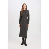 DeFacto Regular Fit Bürümcük Uzun Kollu Midi Elbise D5024AX24AU - XL - Gri-GR164